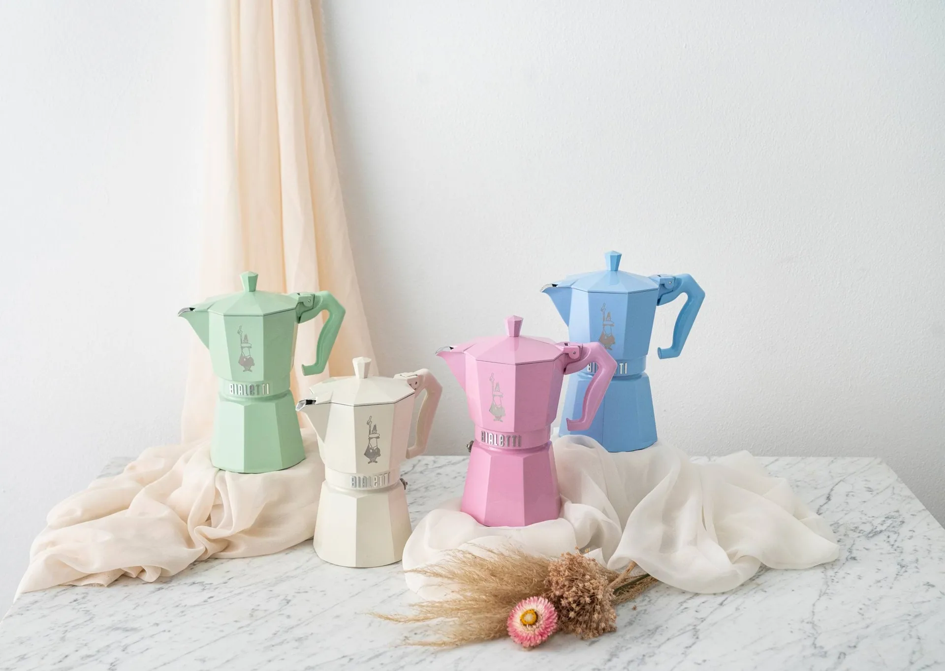 Bialetti exclusive mokabryggare, Ljusblå, 3 koppar Bialetti