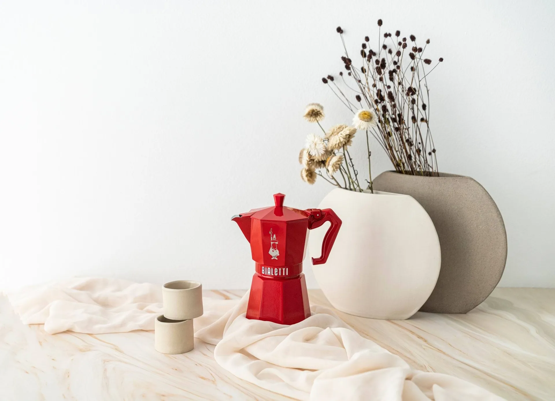 Bialetti exclusive mokabryggare, Röd, 6 koppar Bialetti