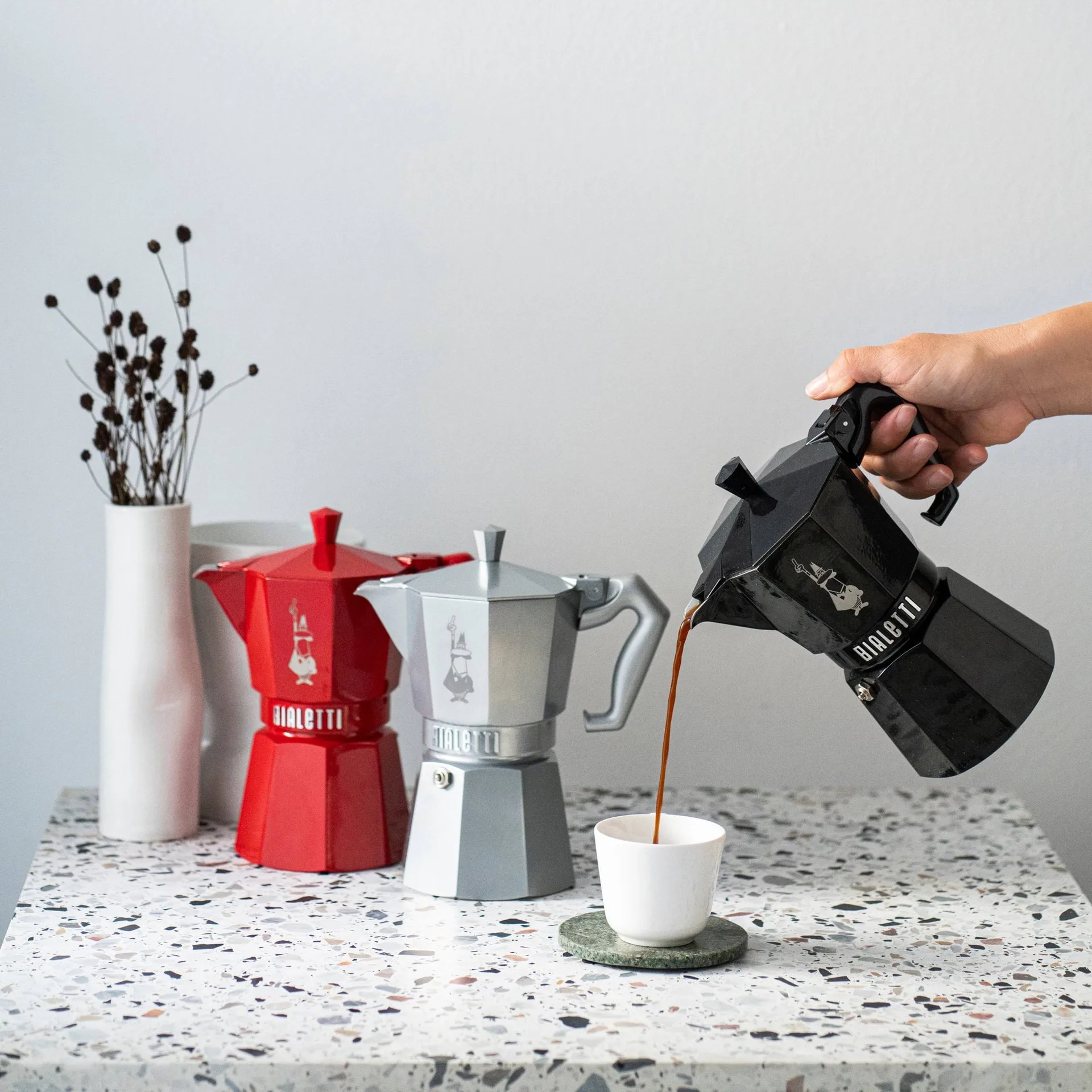 Bialetti exclusive mokabryggare, Svart, 3 koppar Bialetti