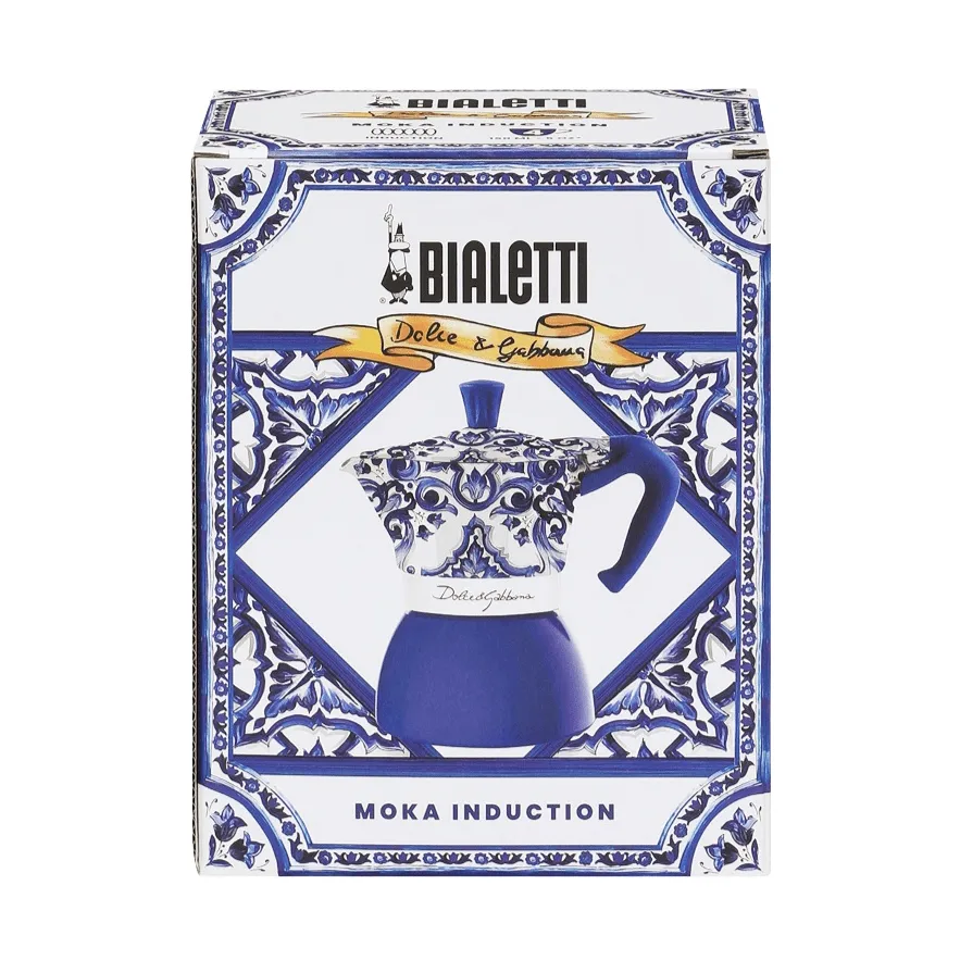 Bialetti x Dolce & Gabbana mokabryggare induktion, Mediterraneo, 4 koppar Bialetti