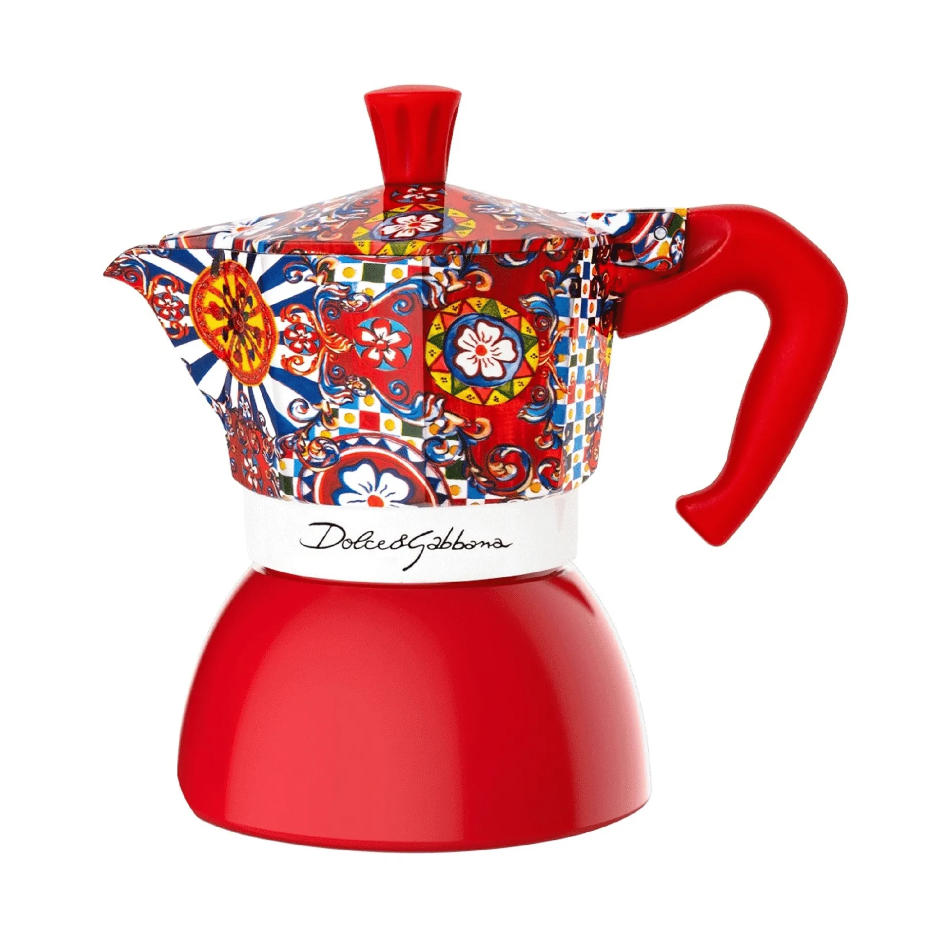 Bialetti x Dolce & Gabbana mokabryggare induktion, Sicilian cart, 4 koppar Bialetti