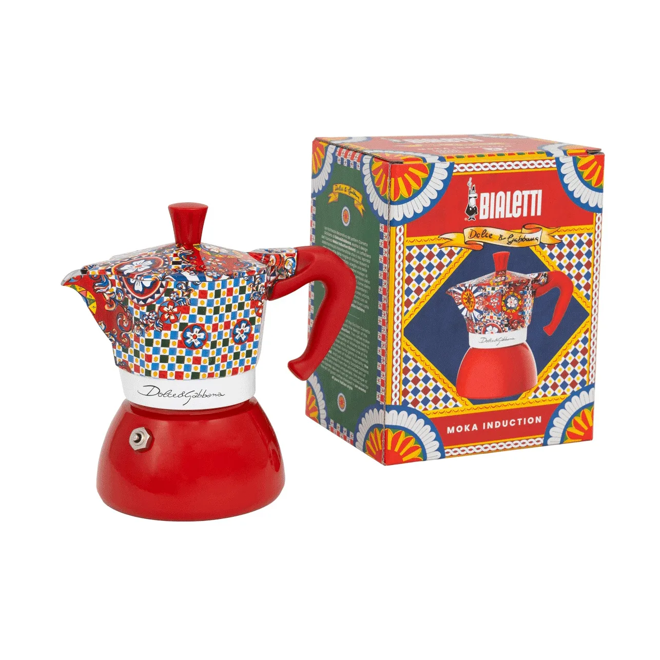 Bialetti x Dolce & Gabbana mokabryggare induktion, Sicilian cart, 4 koppar Bialetti