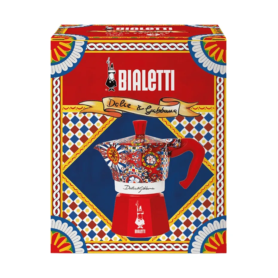 Bialetti x Dolce & Gabbana mokabryggare, Sicilian cart, 3 koppar Bialetti