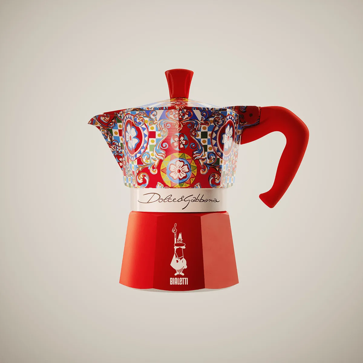 Bialetti x Dolce & Gabbana mokabryggare, Sicilian cart, 3 koppar Bialetti