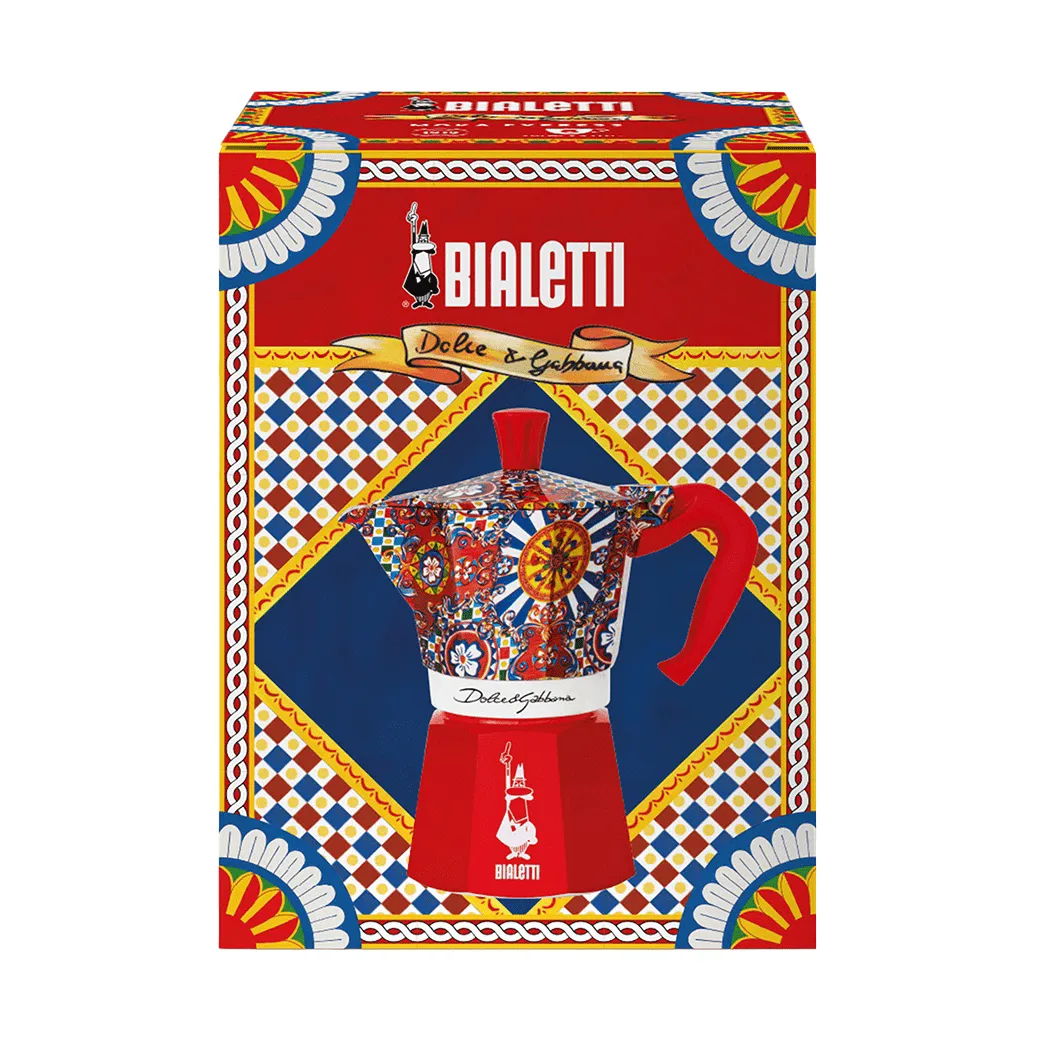 Bialetti x Dolce & Gabbana mokabryggare, Sicilian cart, 6 koppar Bialetti