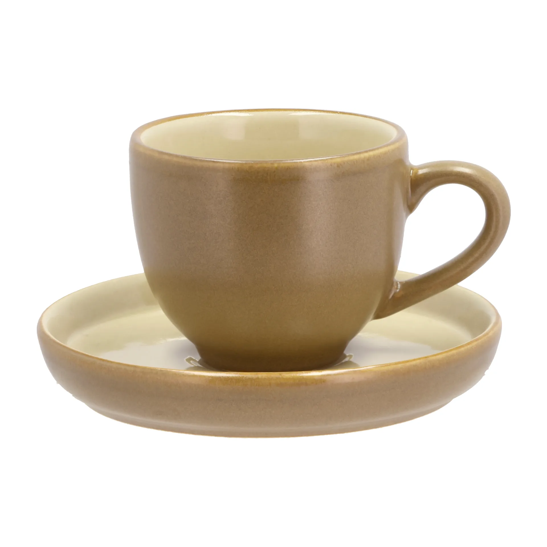Bitz espressokopp med fat 7 cl matt, Wood-sand Bitz