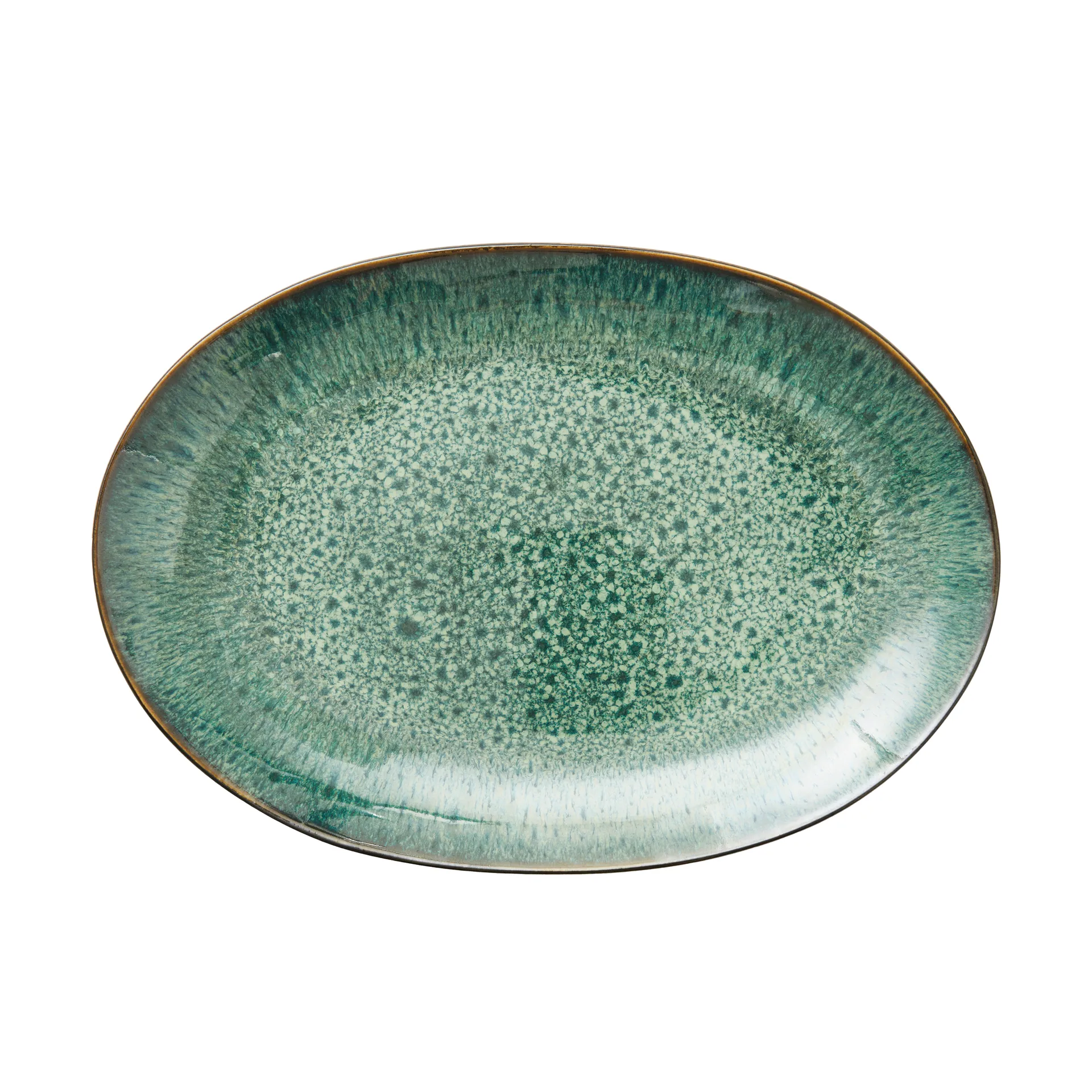 Bitz fat ovalt 25x36 cm, Svart-grön Bitz