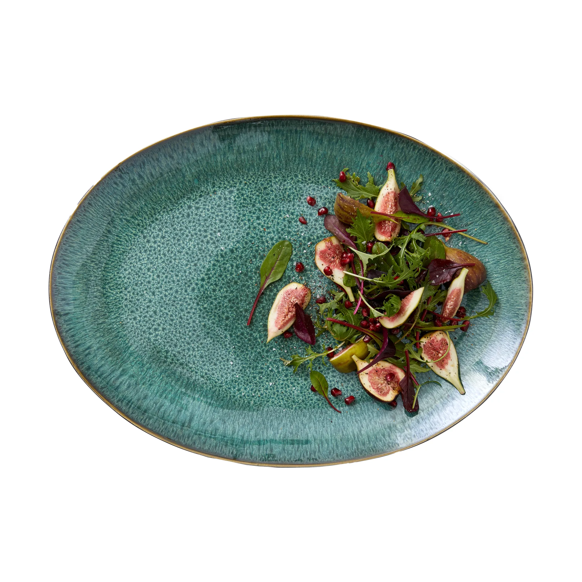 Bitz ovalt fat 45x34 cm, Svart-grön Bitz