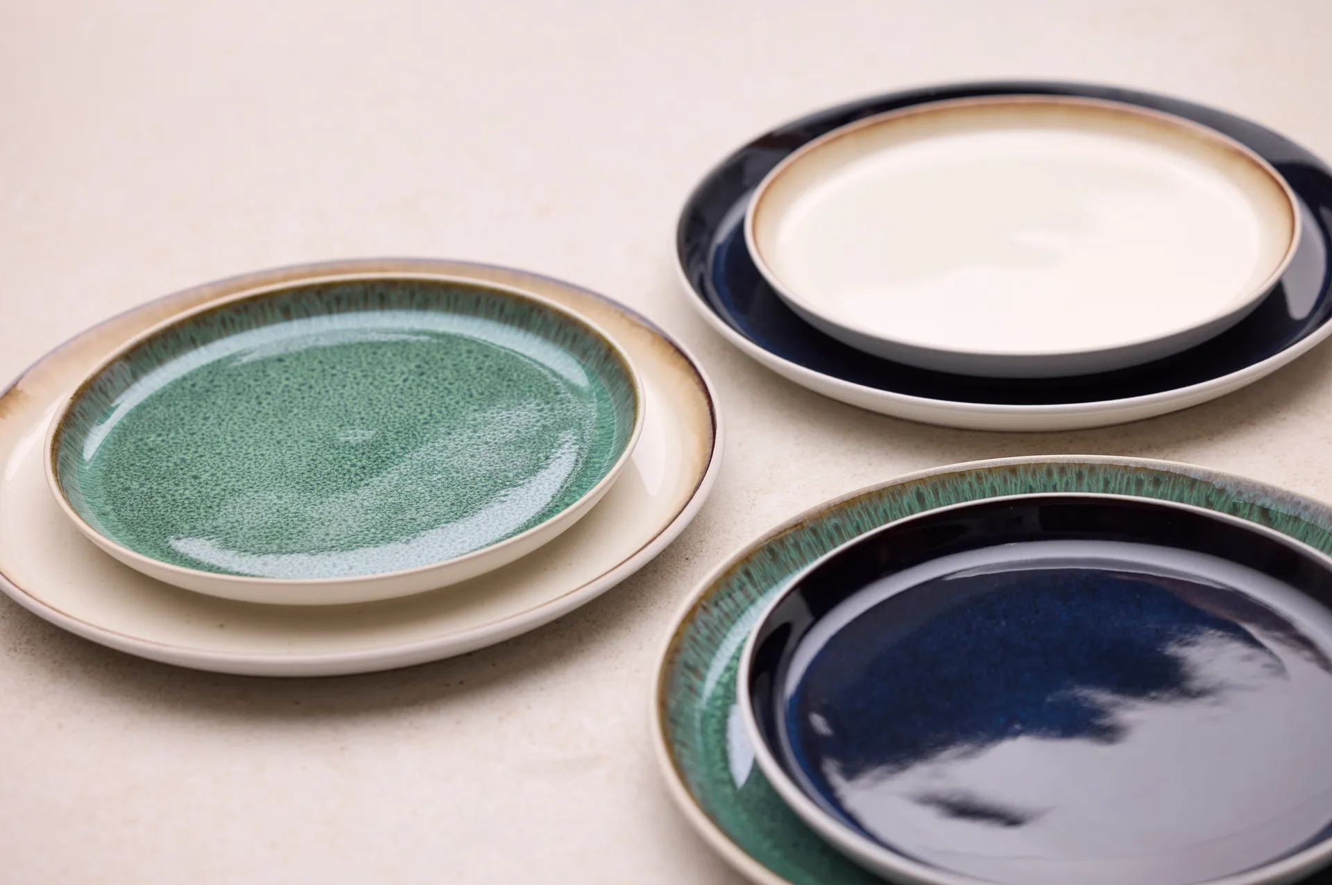 Bitz tallrik gastro Ø27 cm, Vit-grön Bitz