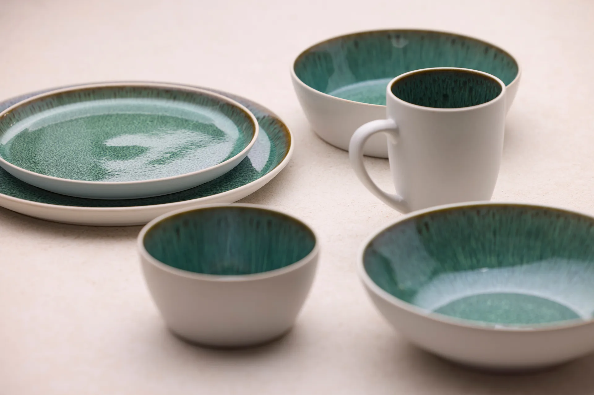 Bitz tallrik gastro Ø27 cm, Vit-grön Bitz