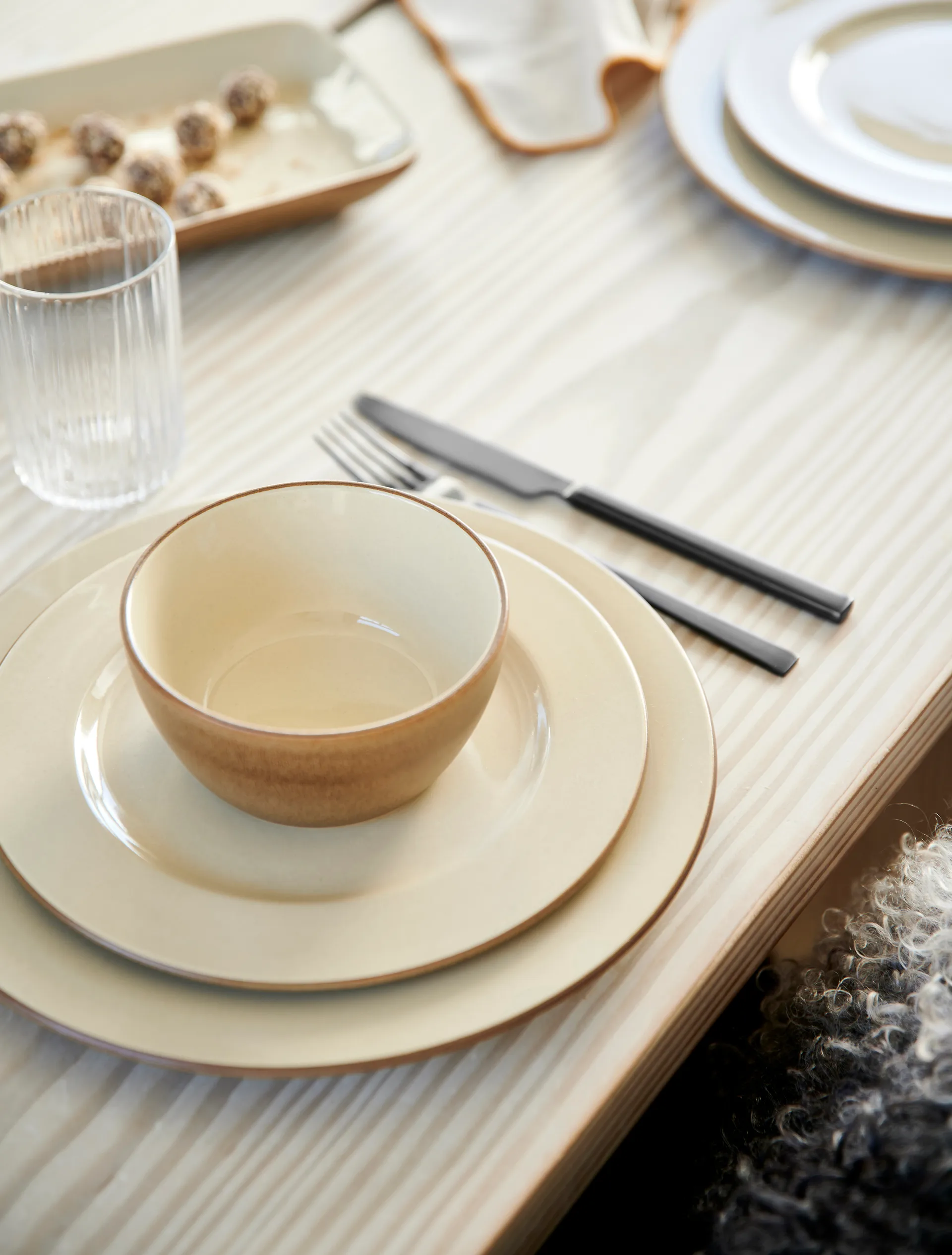 Bitz Wood desserttallrik Ø22 cm, Wood-sand Bitz