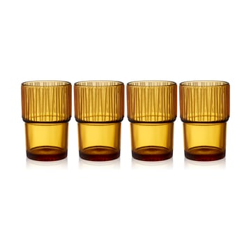 Läs mer om Bitz Kusintha caféglas 38 cl 4-pack Amber