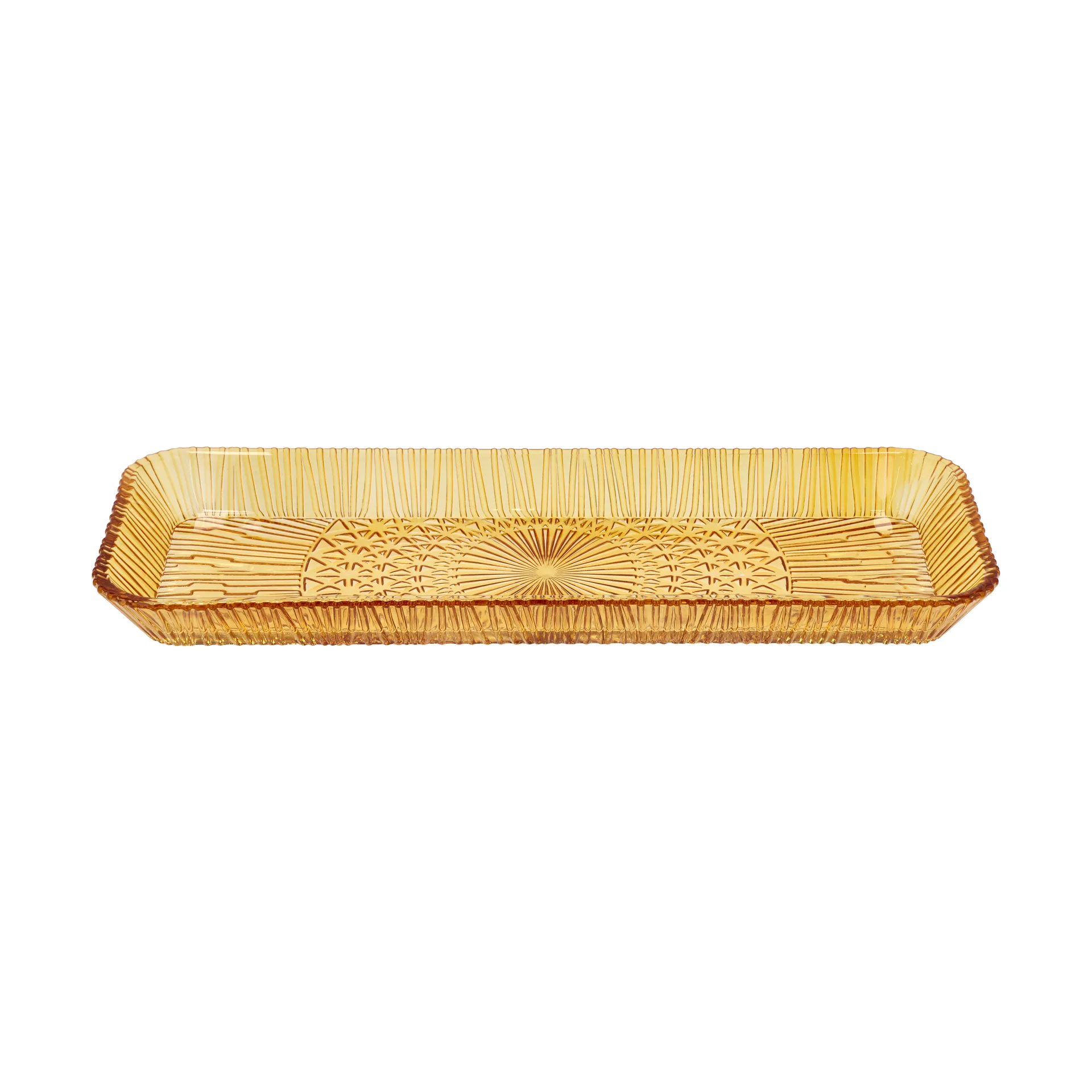 Kusintha serveringsfat rektangulärt 14x38 cm, Amber Bitz
