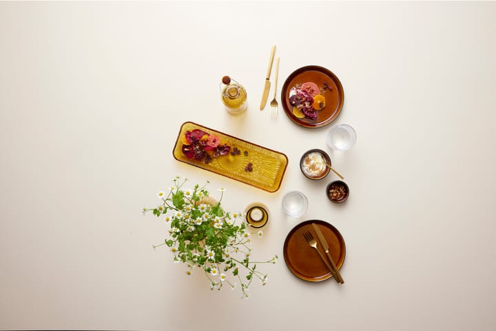 Kusintha serveringsfat rektangulärt 14x38 cm, Amber Bitz