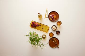 Kusintha serveringsfat rektangulärt 14x38 cm - Amber - Bitz