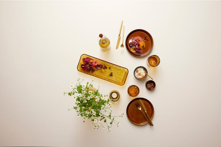 Kusintha serveringsfat rektangulärt 14x38 cm, Amber Bitz