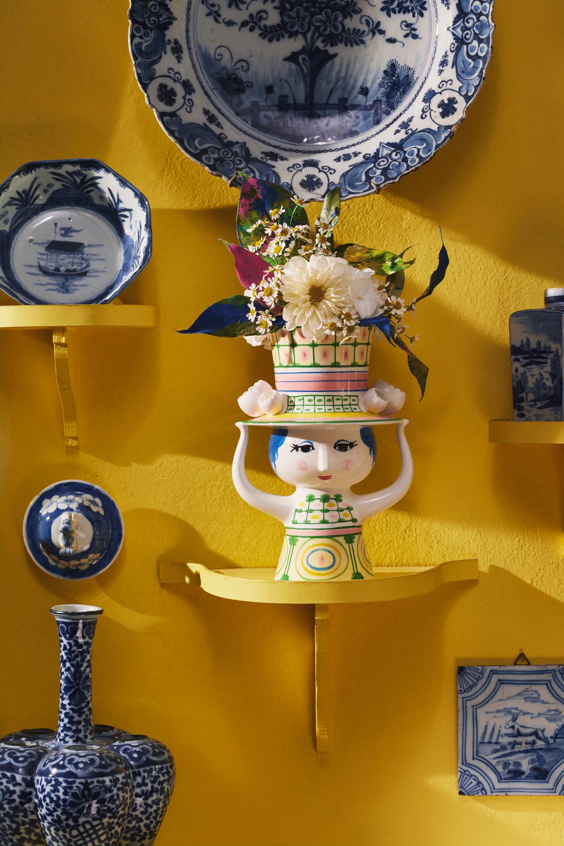 Lady with hat vas H24,5 cm, Grön Bjørn Wiinblad