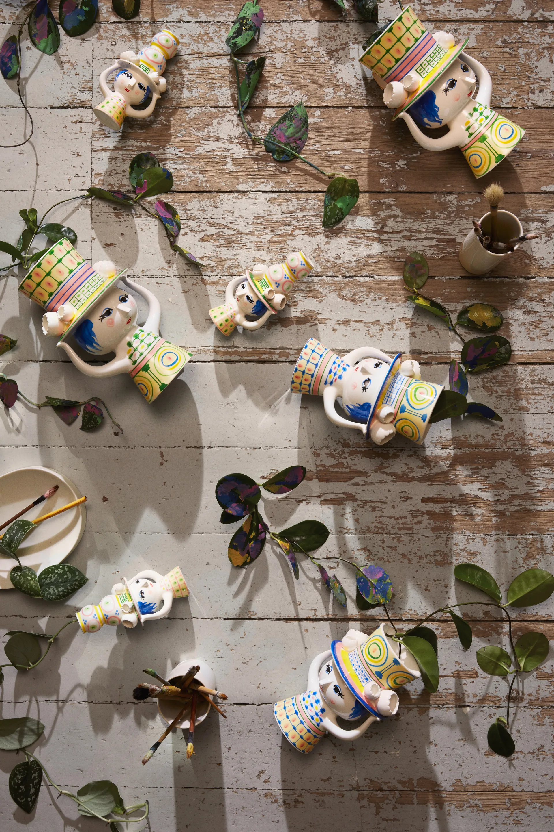 Lady with hat vas H24,5 cm, Grön Bjørn Wiinblad