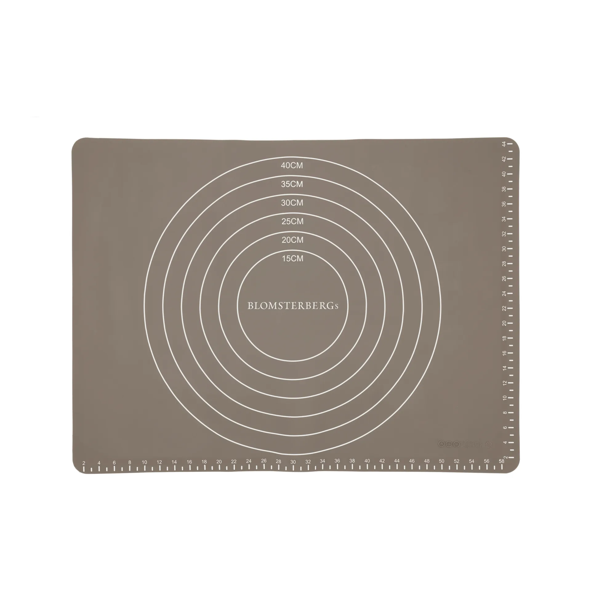 Blomsterbergs bakmatta med mått, Latte, silikon, 45x60 cm Blomsterbergs