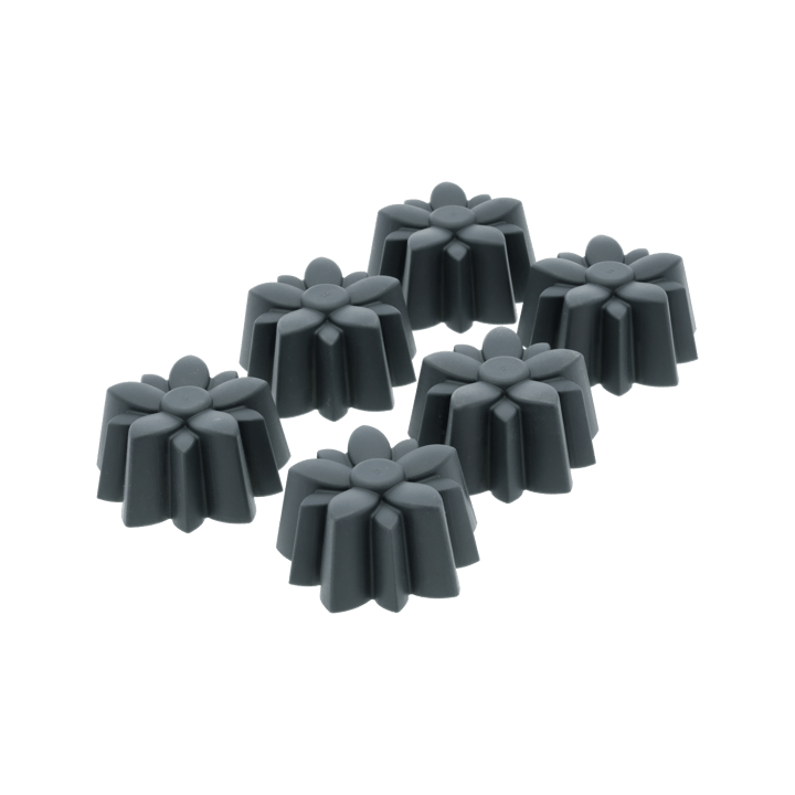 Muffinsform grå silikon 6 hål - Blomma - Blomsterbergs