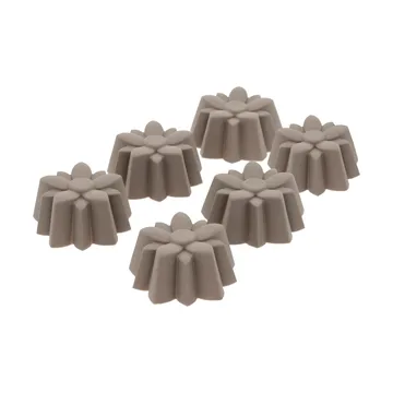 Muffinsform silikon 6 hål - Blomma, latte - Blomsterbergs