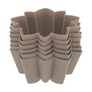 Muffinsform silikon 6 hål - Blomma, latte - Blomsterbergs