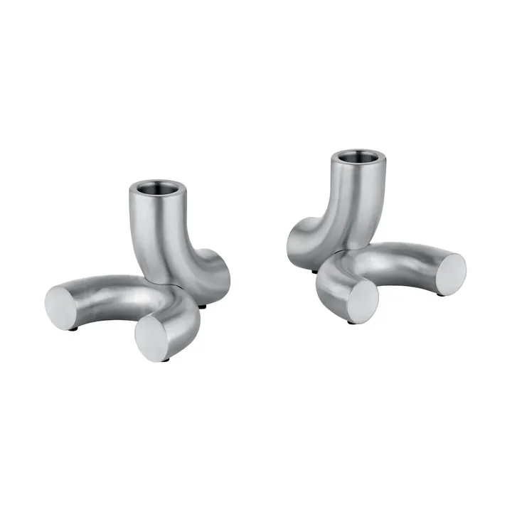 Doodle ljusstake 2-pack - Matt rostfritt stål - blomus