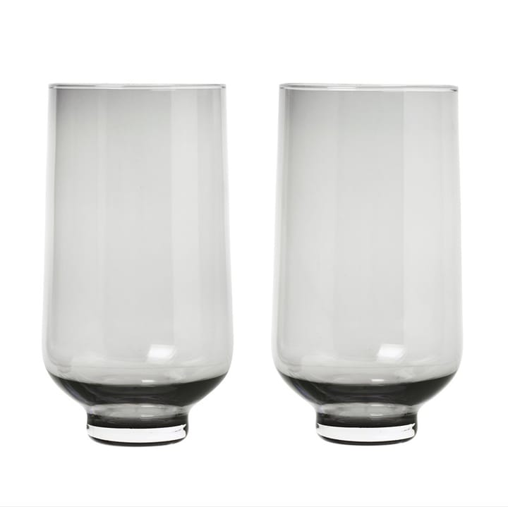 Flow högt tumblerglas 2-pack, Smoke blomus