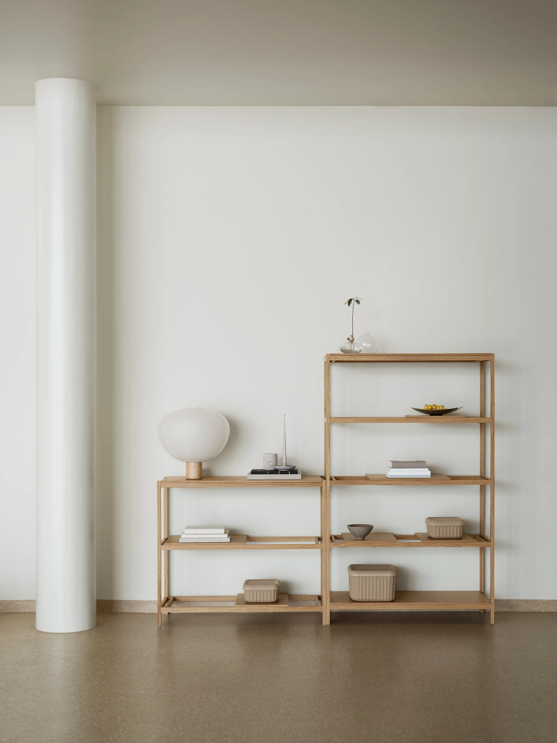 Kami bordslampa, Ek, Ø46 cm blomus