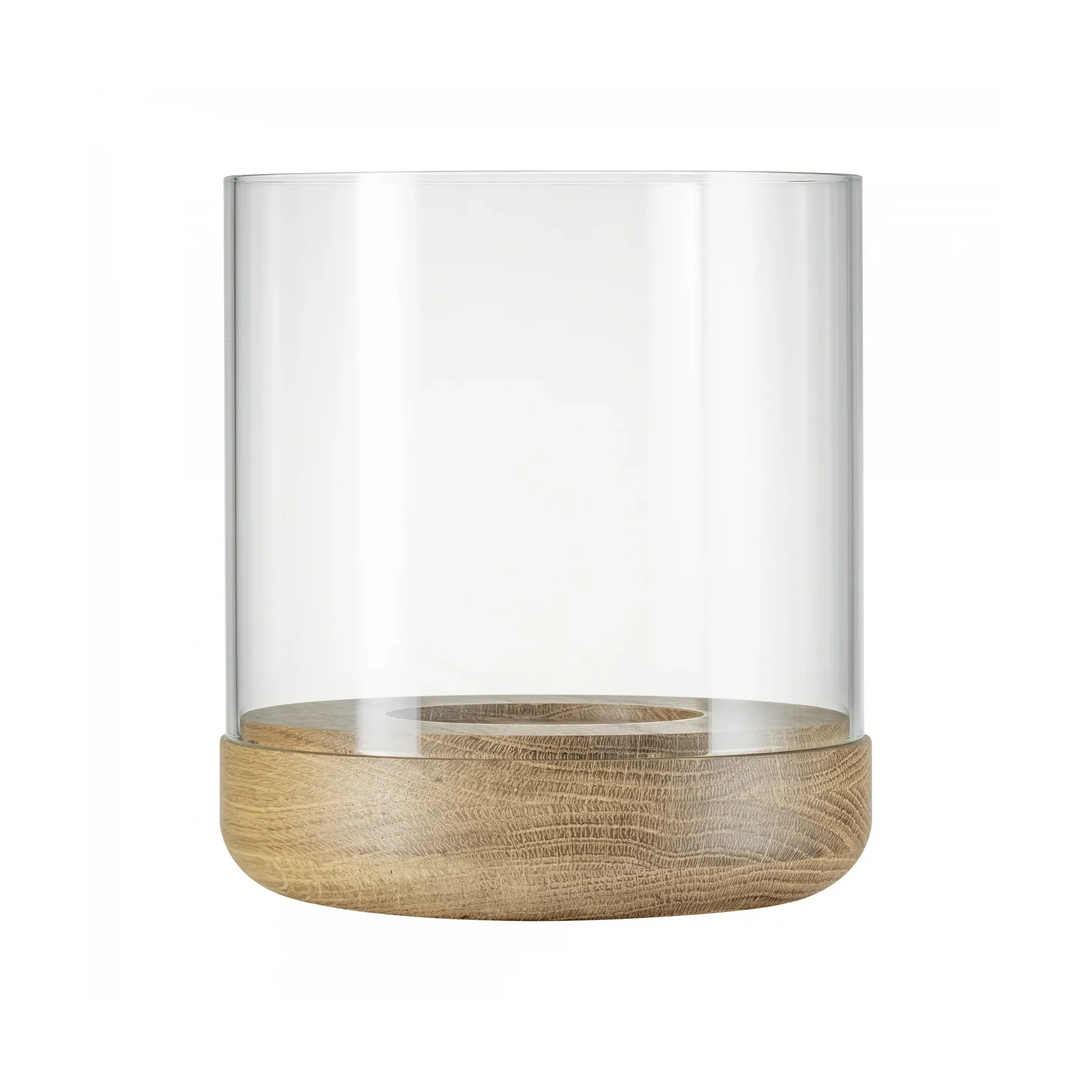 Lanto lanterna ljuslykta XL Ø26,5 cm, Transparent-oak blomus