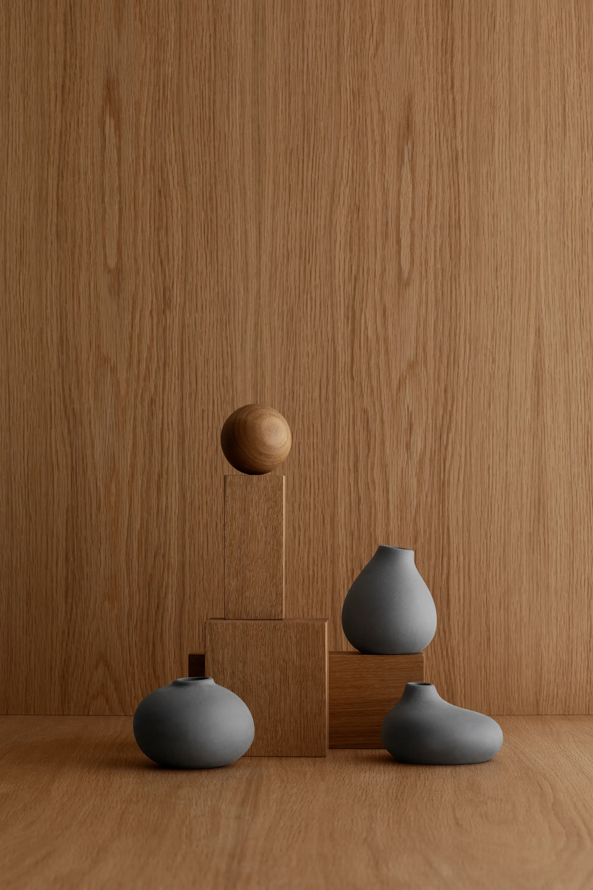 Nona vas 3-pack, Pewter blomus