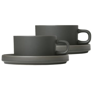 Läs mer om blomus Pilar temugg med fat 2-pack Agave green