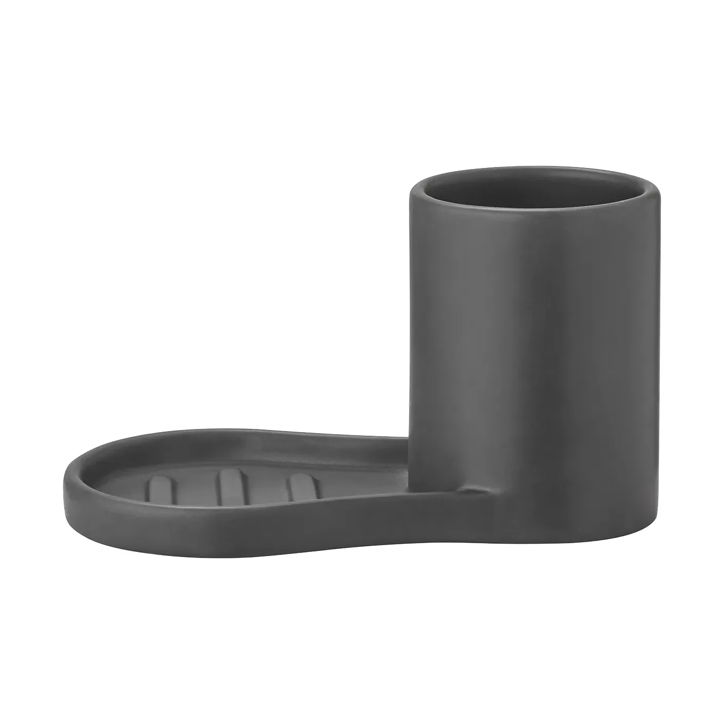 Piro diskborst- och tvålhållare, Svart blomus