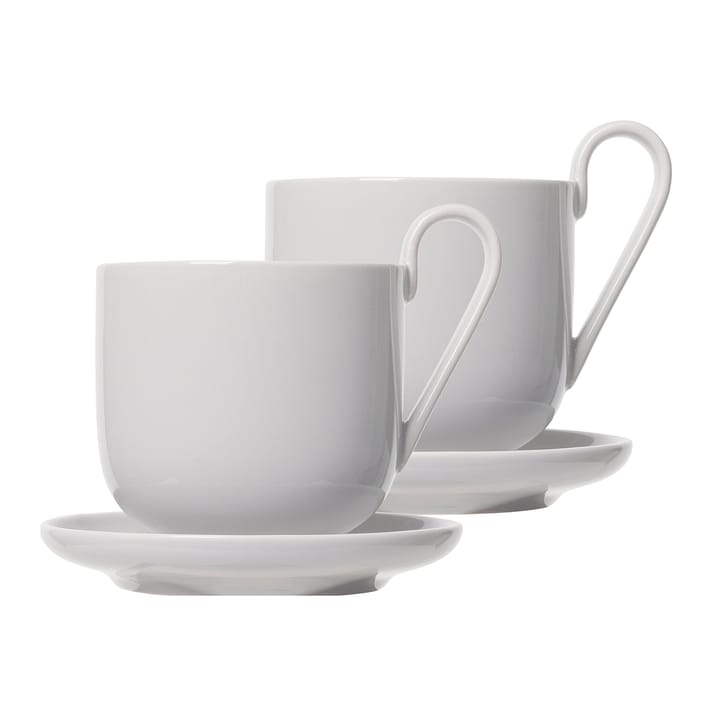 Ro kaffekopp med fat 2-pack - Nimbus cloud - Blomus