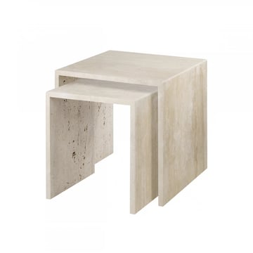 Läs mer om blomus Varu sidobord 2 delar Travertine