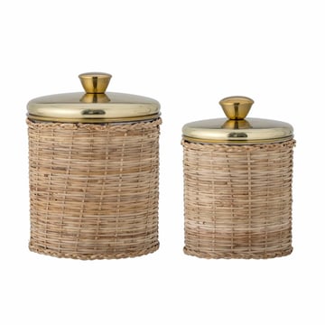 Läs mer om Bloomingville Abas kruka med lock 2-pack Metall