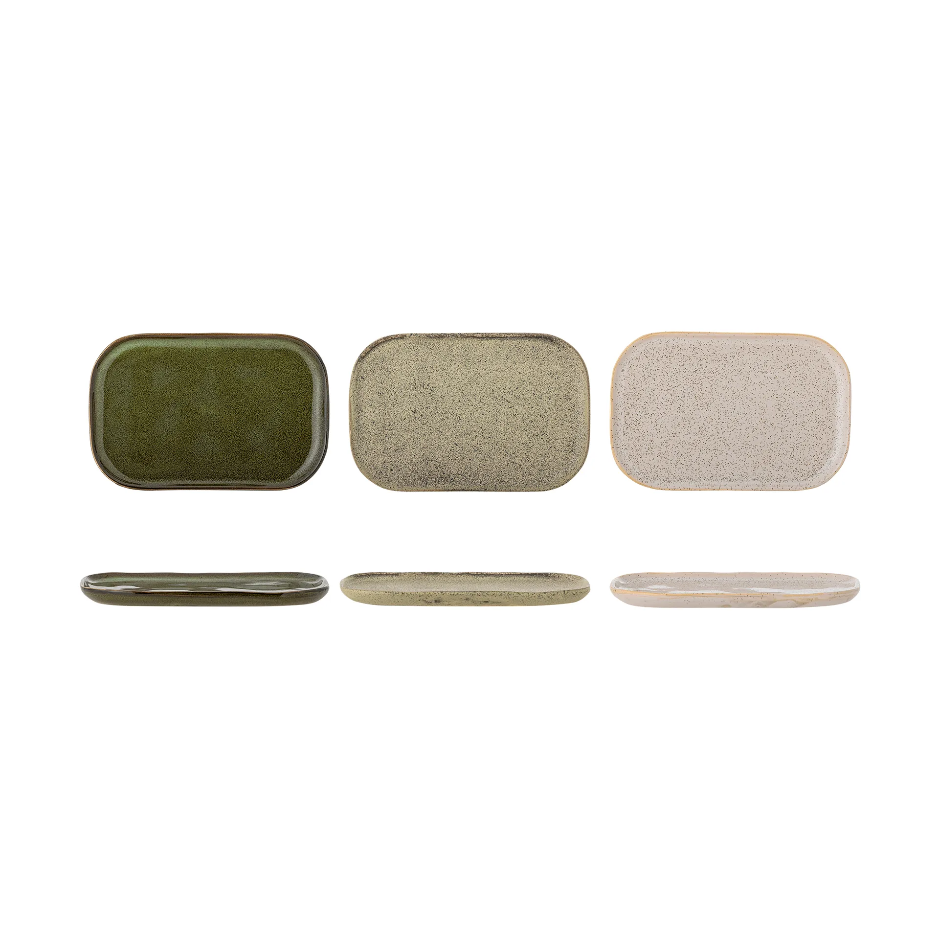 Bloomingville Addison assiett Green, 3 delar