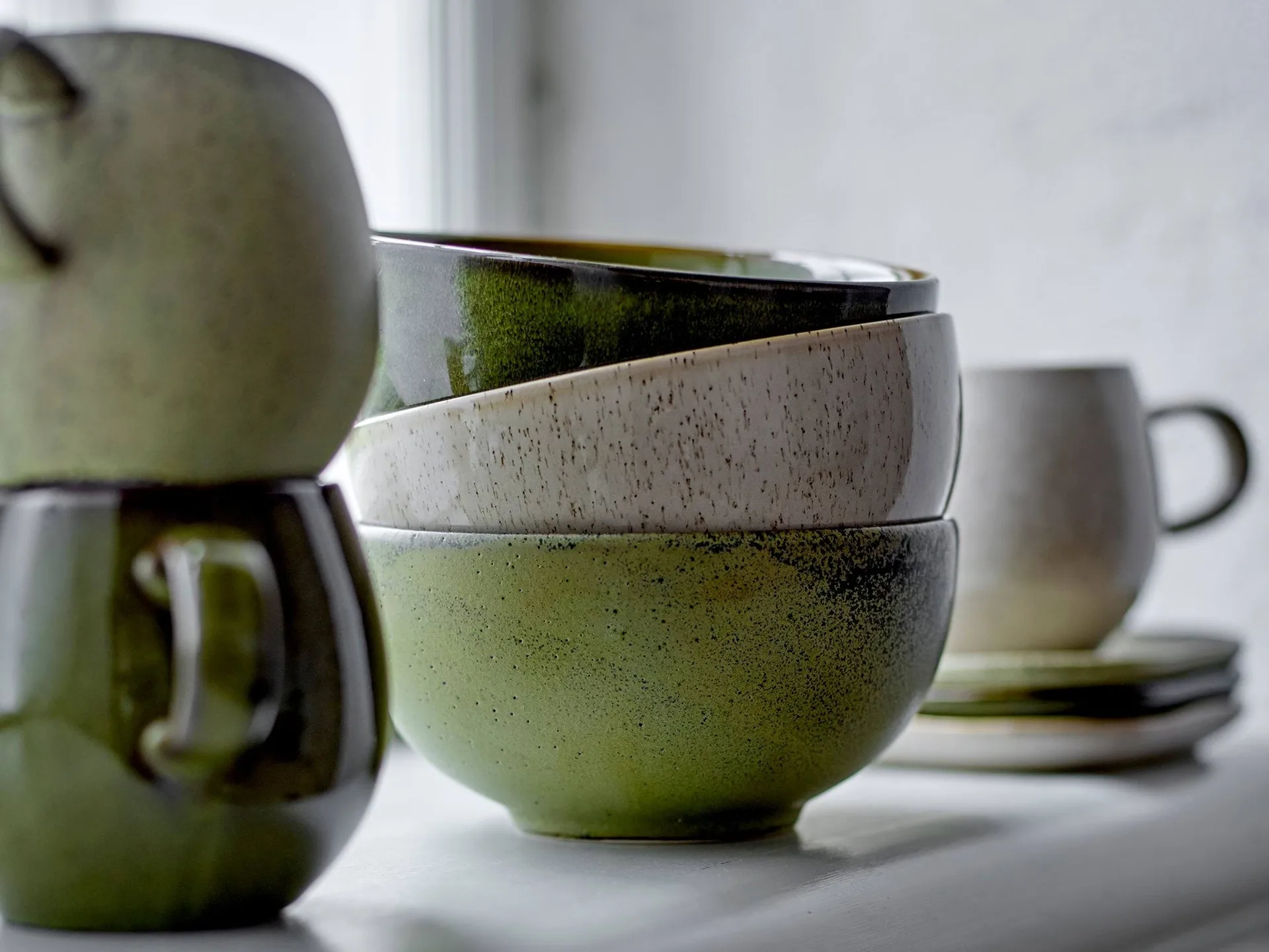 Addison skål Ø16 cm 3 delar, Green Bloomingville