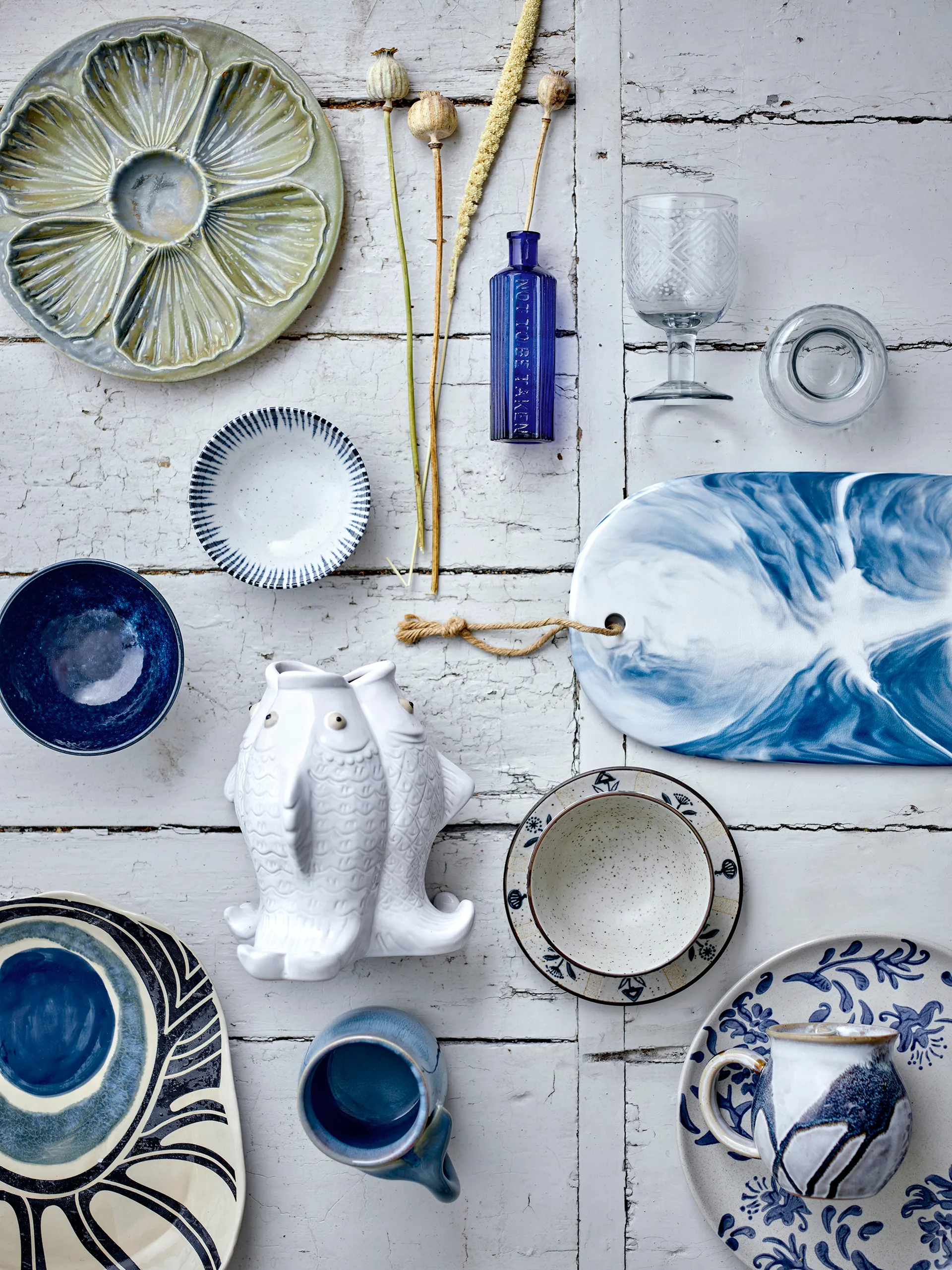 Aiden skärbräda 20x35 cm, Blå Bloomingville