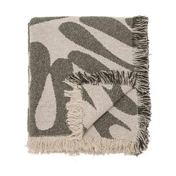 Läs mer om Bloomingville Alk bomullspläd 130x160 cm Beige-grön