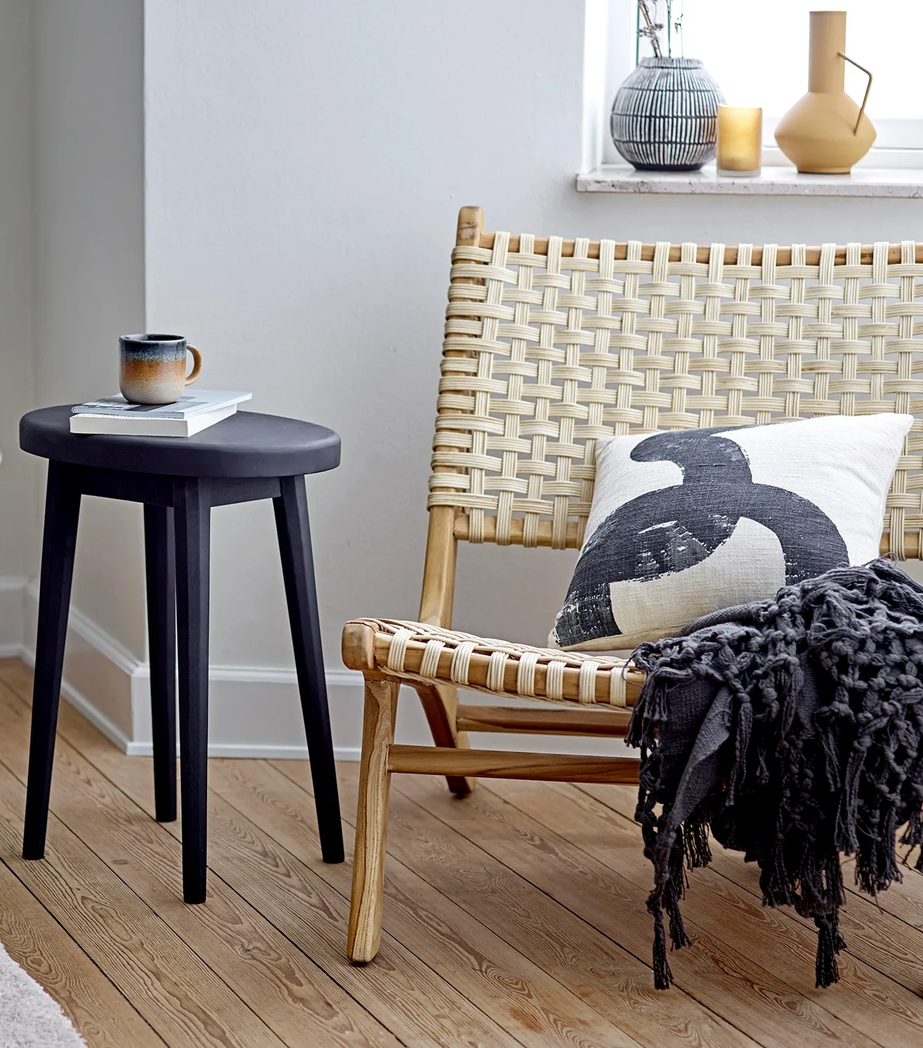 Bloomingville metallvas med handtag 21 cm, Gul Bloomingville