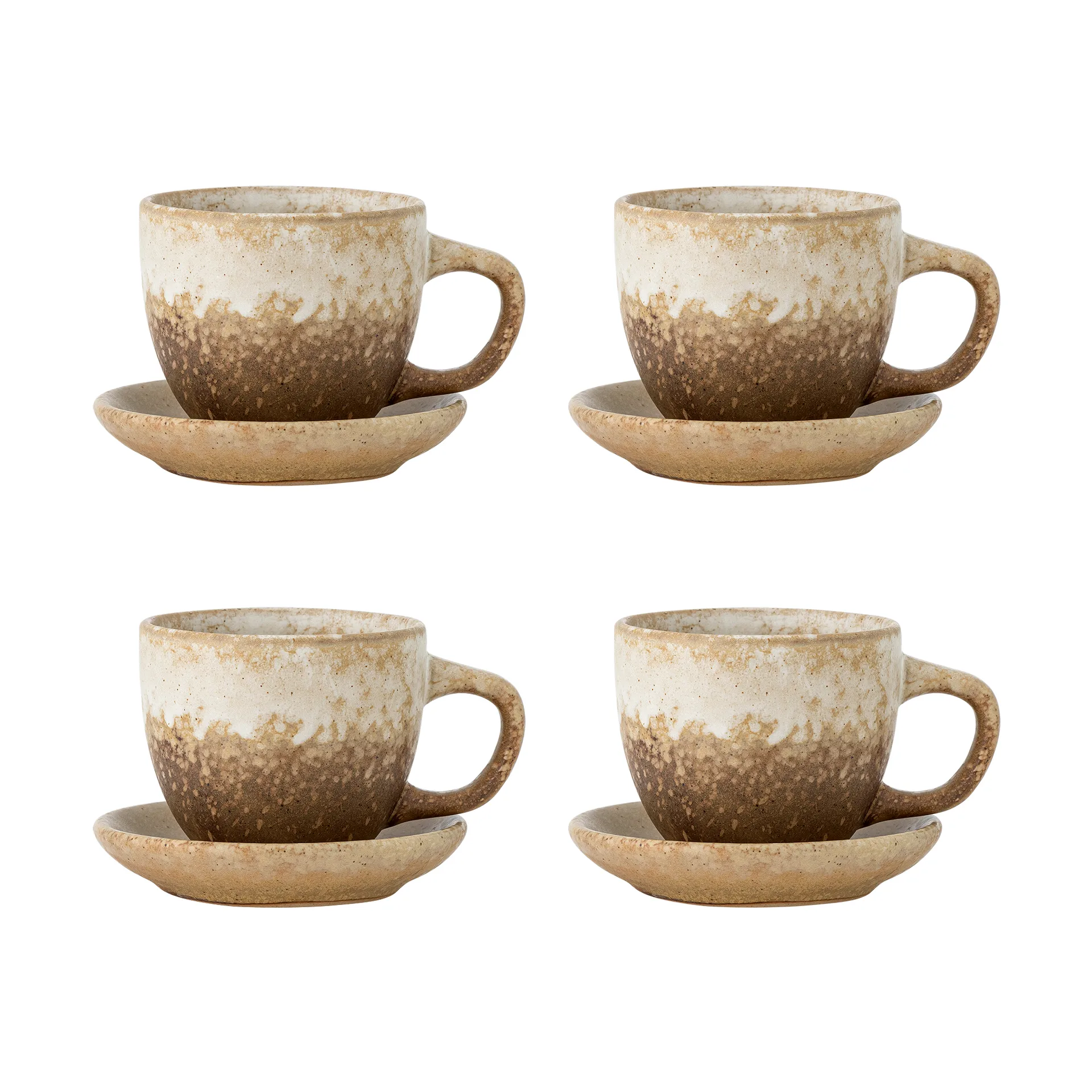 Brenta kopp med fat 4-pack, Natur Bloomingville