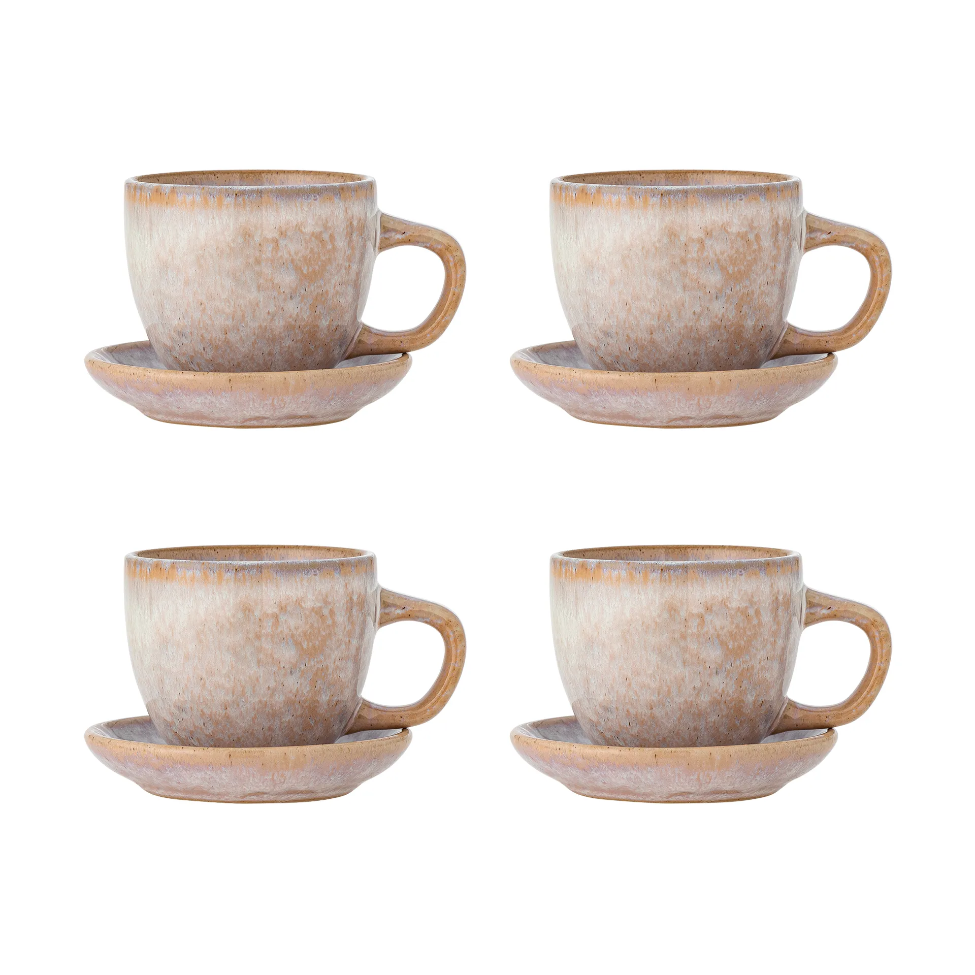 Brenta kopp med fat 4-pack, Rose Bloomingville
