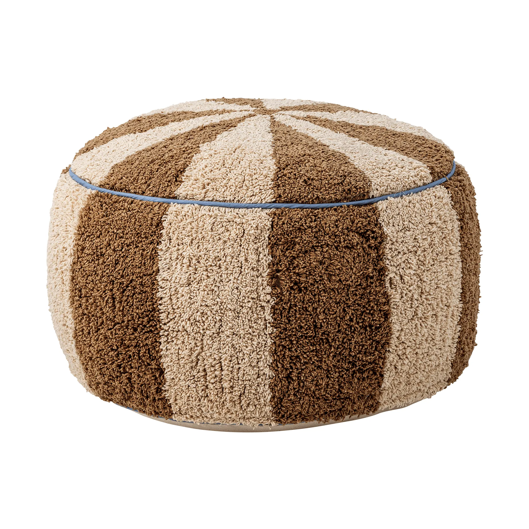 Charoline sittpuff Ø44 cm, Brun-vit-blå Bloomingville