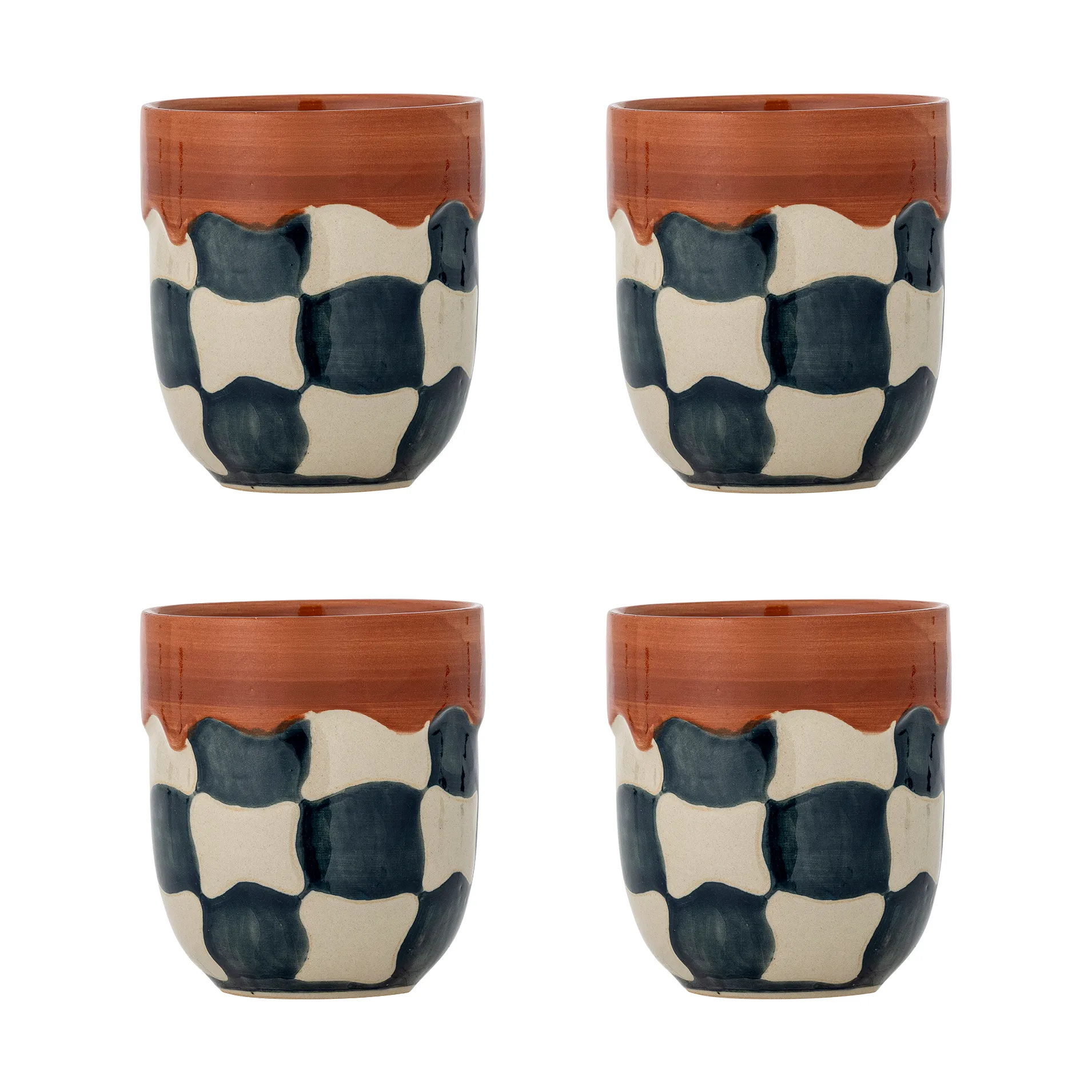 Check kopp 4-pack, Blå Bloomingville