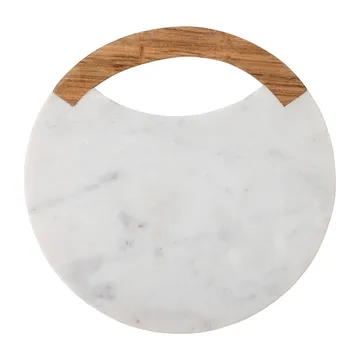 Daniela skärbräda med handtag Ø30 cm - Vit marmor-akacia - Bloomingville
