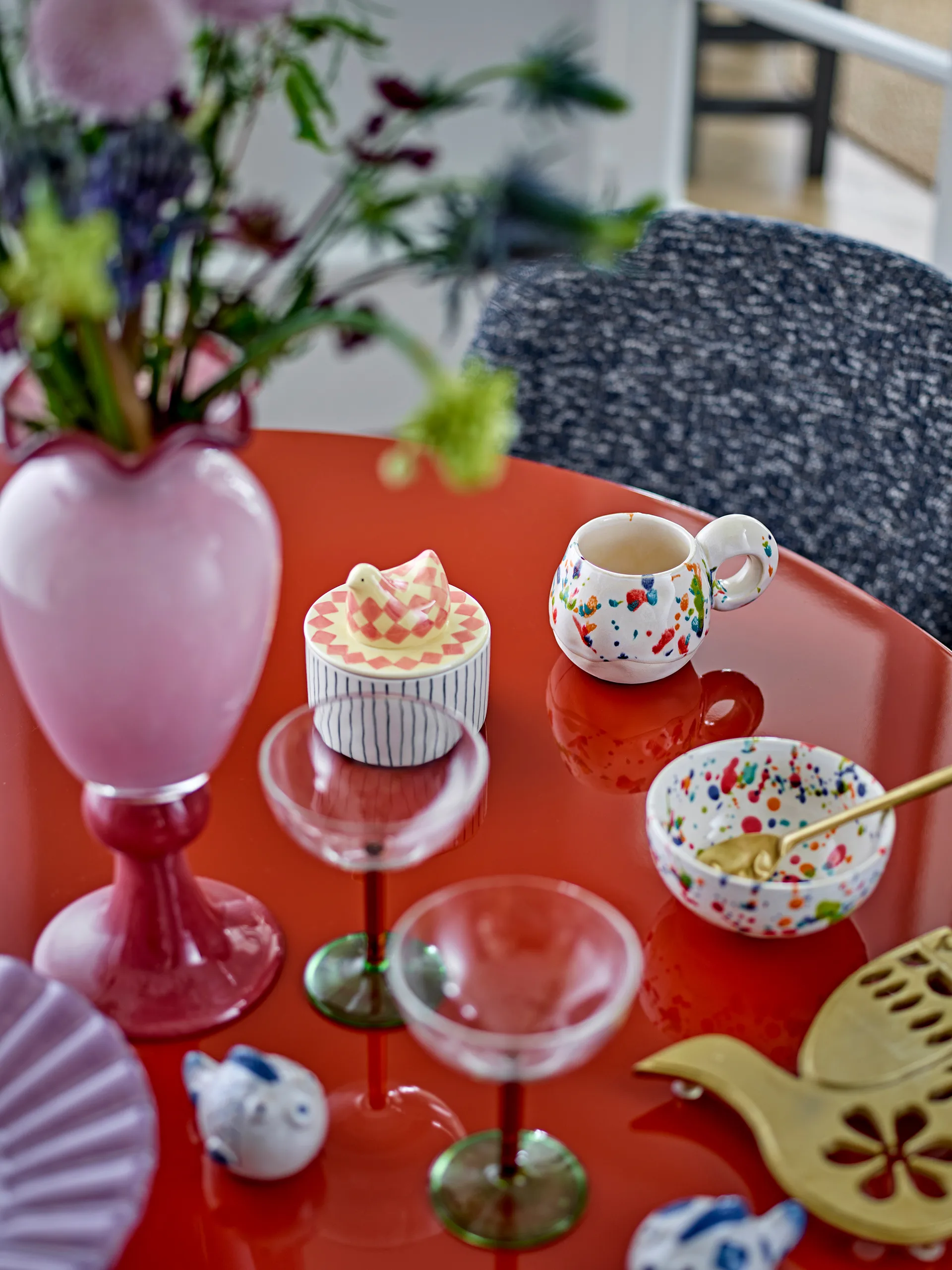 Freckles skål 4-pack Ø11,5 cm, Röd Bloomingville