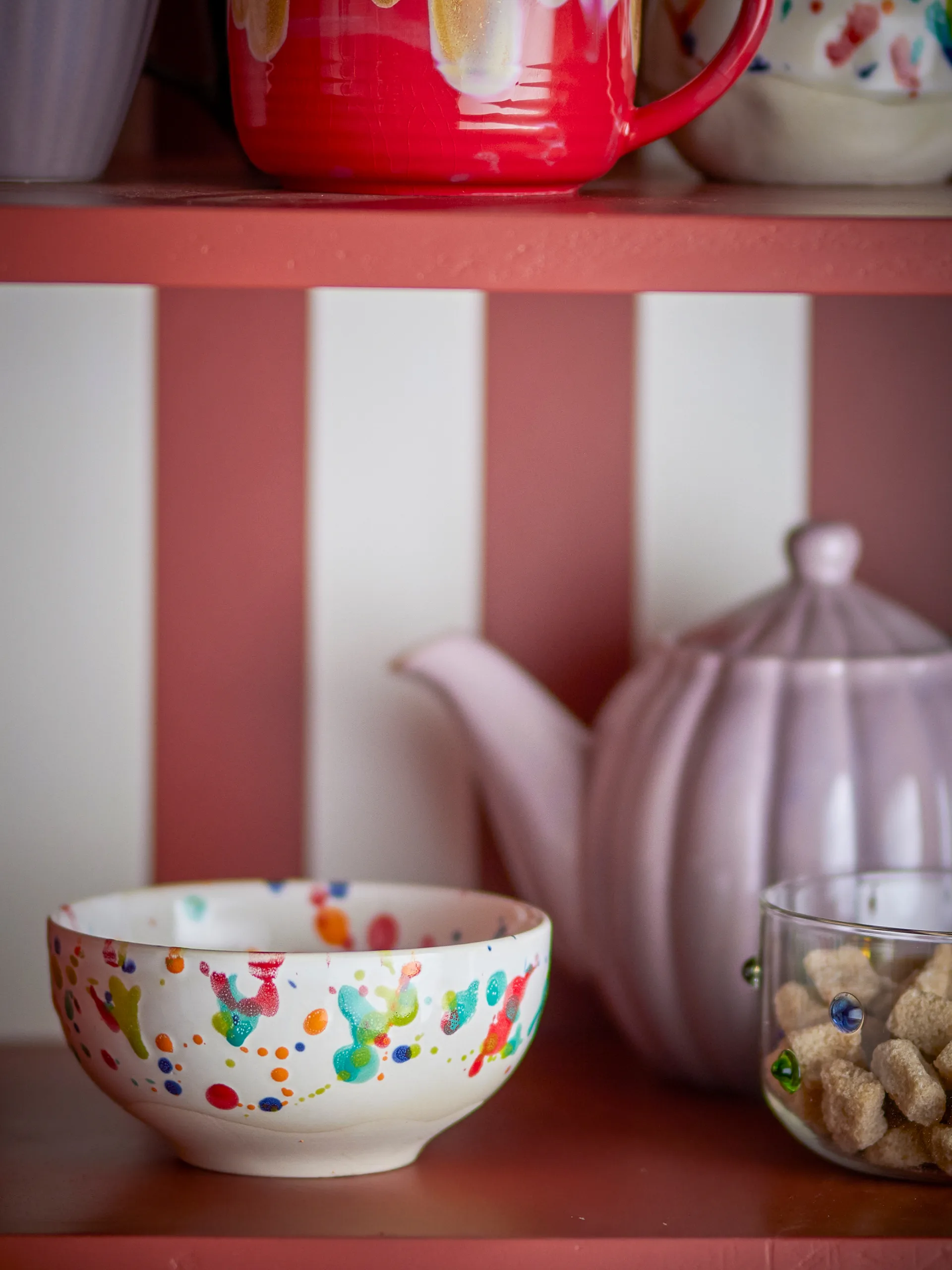 Freckles skål 4-pack Ø11,5 cm, Röd Bloomingville