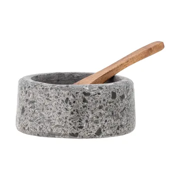 Ghizelle saltkar med sked Ø7 cm - Sten-akacia - Bloomingville