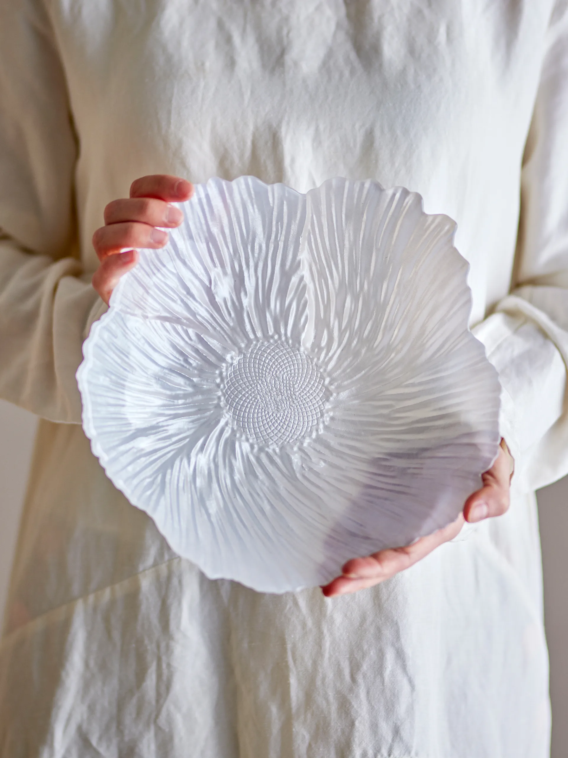 Iani skål glas Ø26 cm, Vit Bloomingville